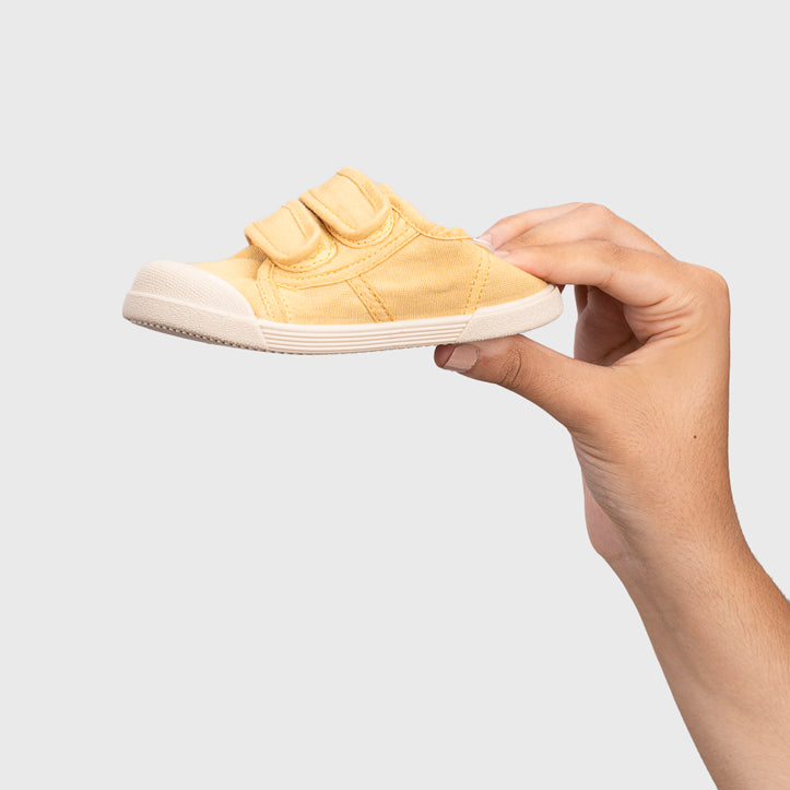 Sneaker bambini in tela concetto barefoot, Giallo dijon | Igor