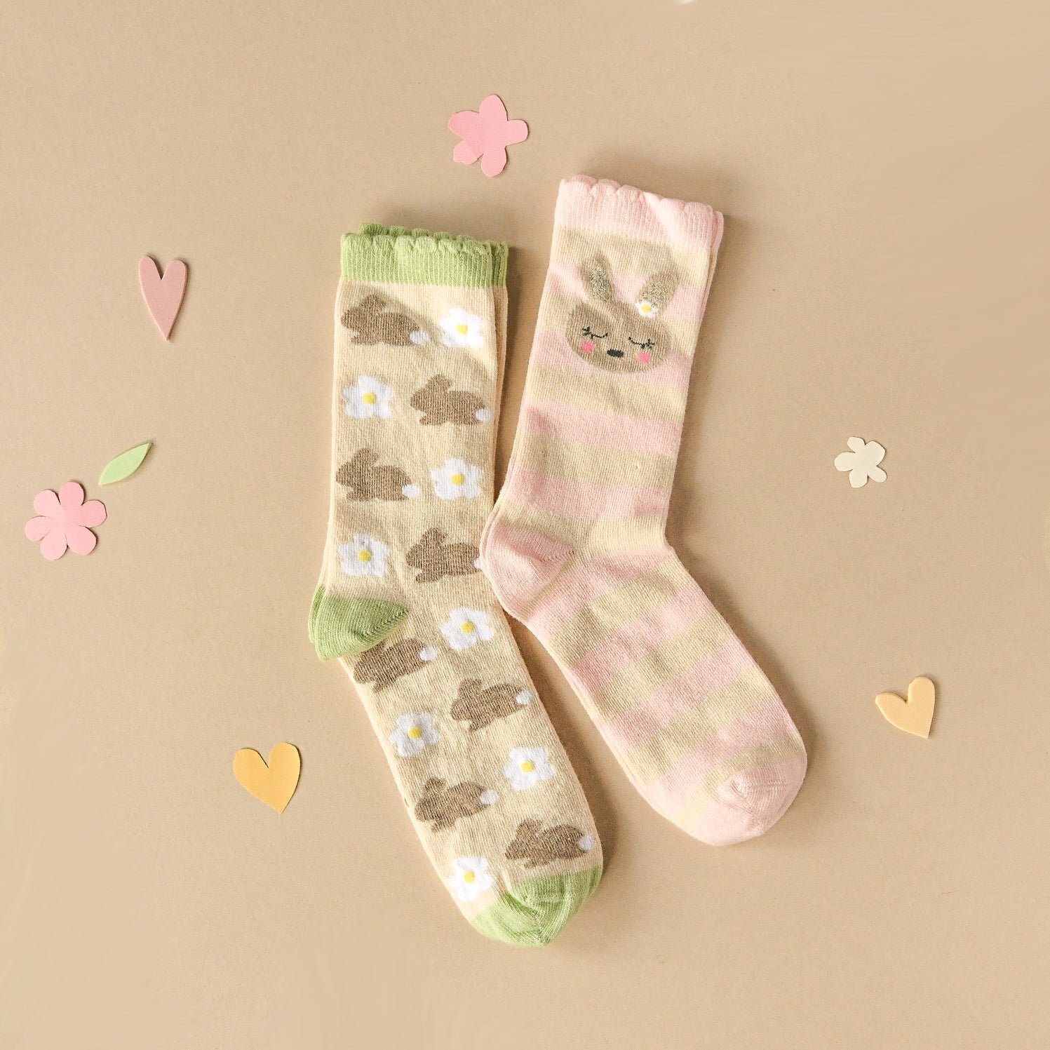 Organic Cotton Socks, 2 Pairs, Bunny (3-5 Years)