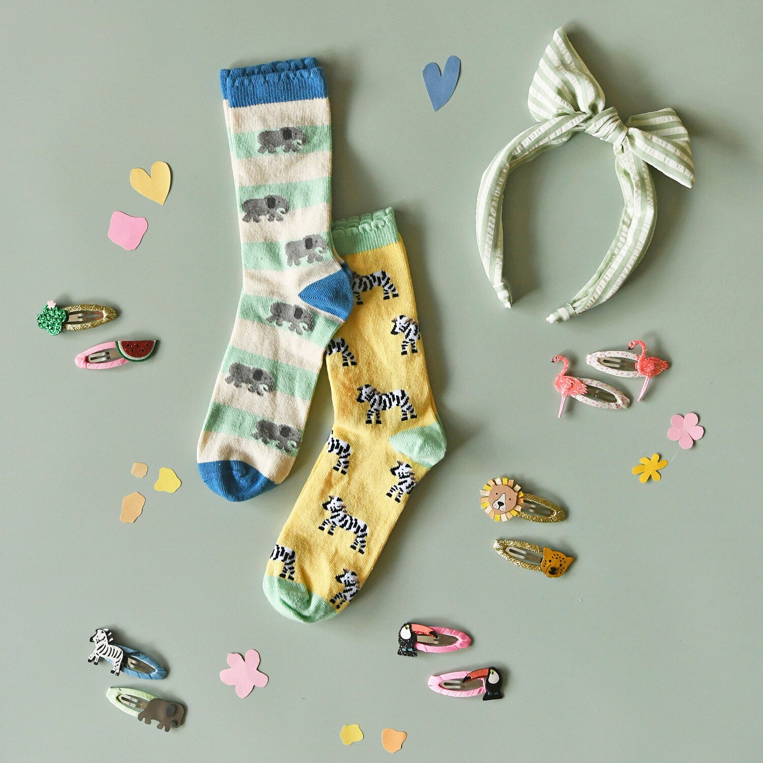 Organic Cotton Socks, 2 Pairs, Safari (3-5 Years)