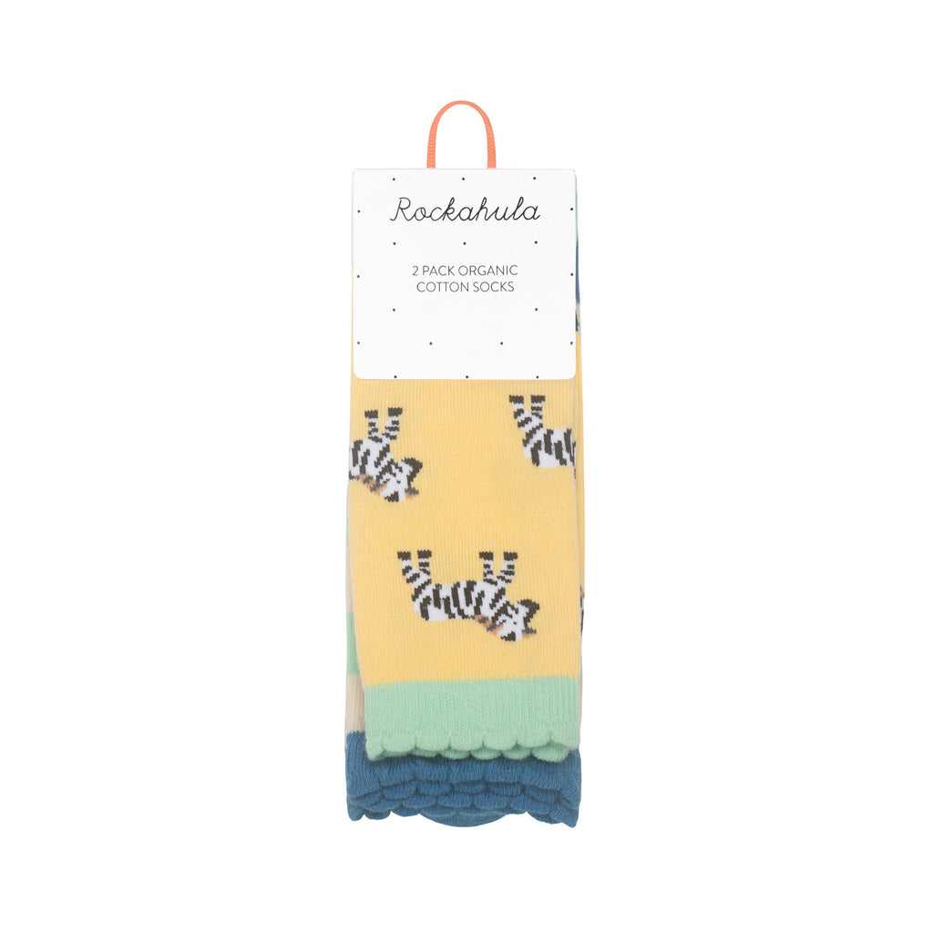 Organic Cotton Socks, 2 Pairs, Safari (3-5 Years)