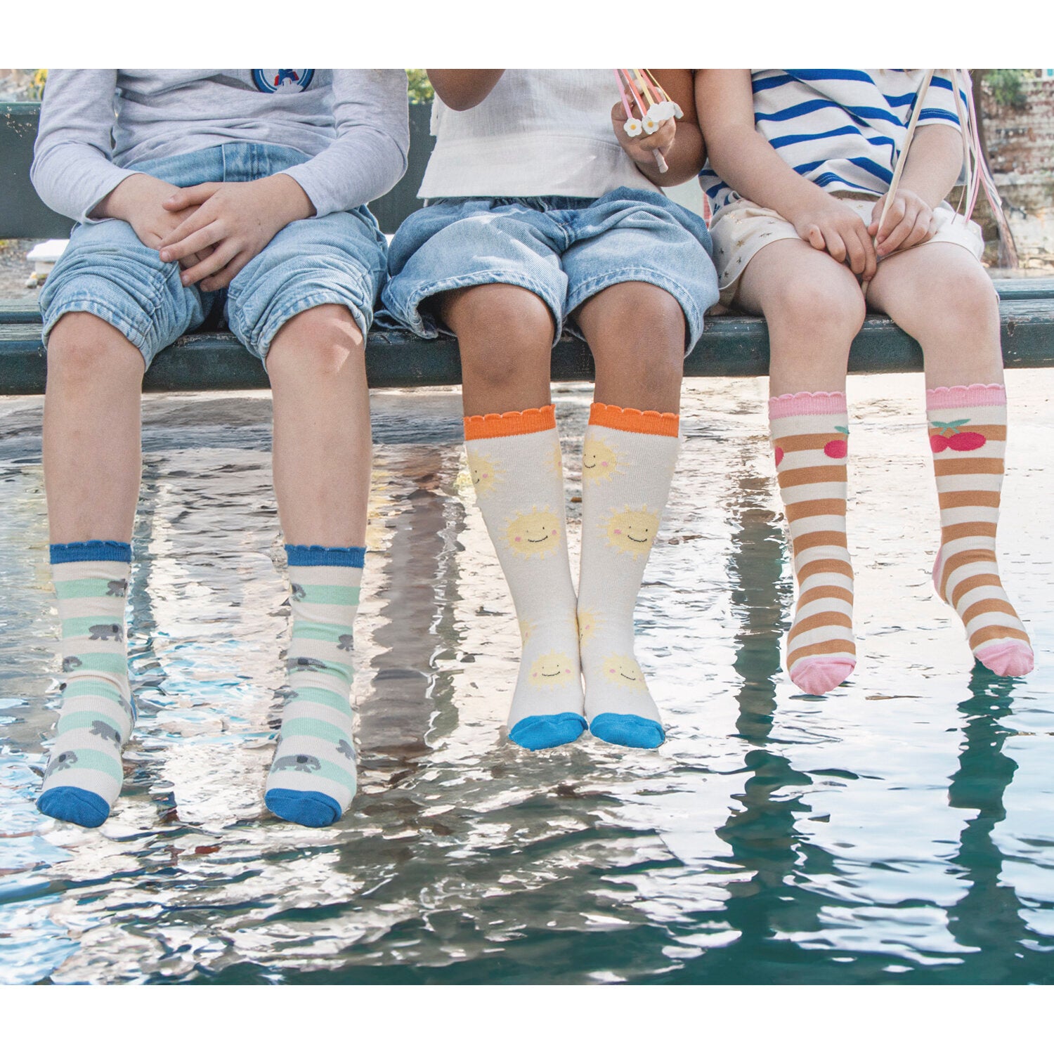 Organic Cotton Socks, 2 Pairs, Safari (3-5 Years)