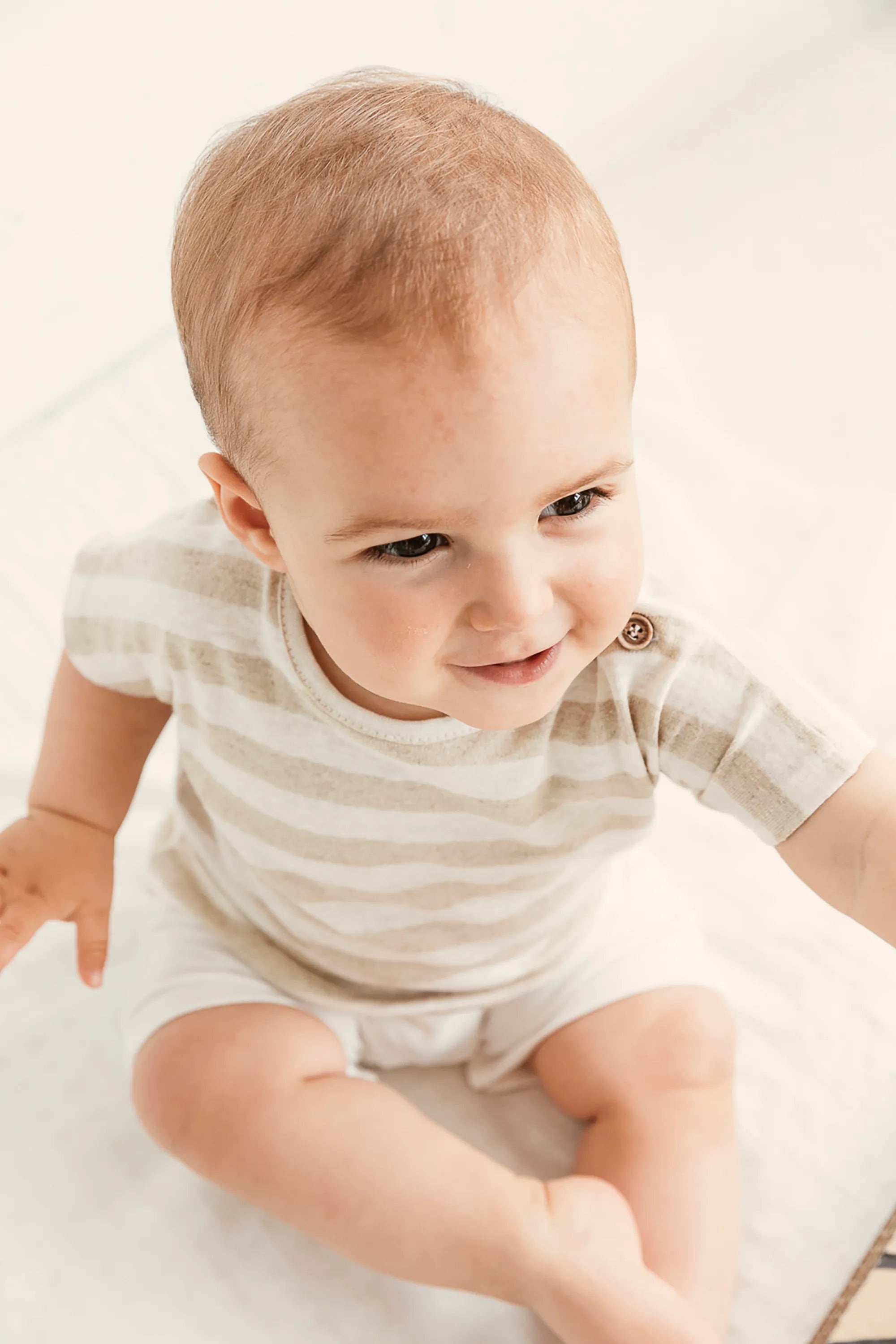 Romper in viscose linen blend, Sand