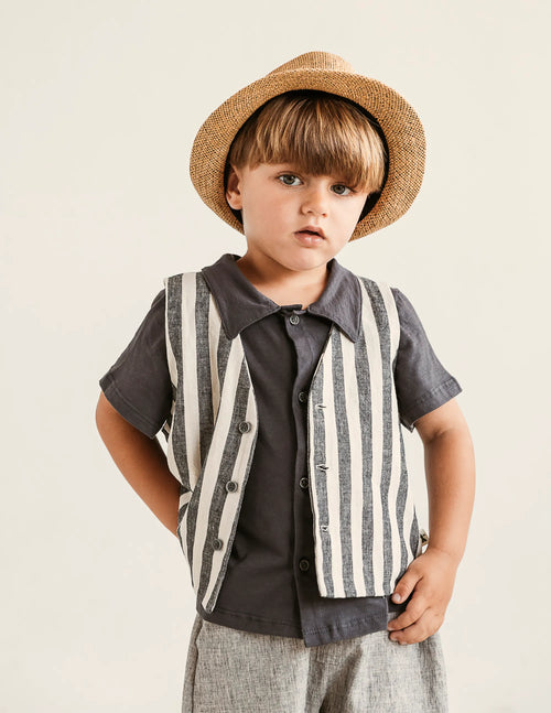 Organic cotton bowling shirt, Grey