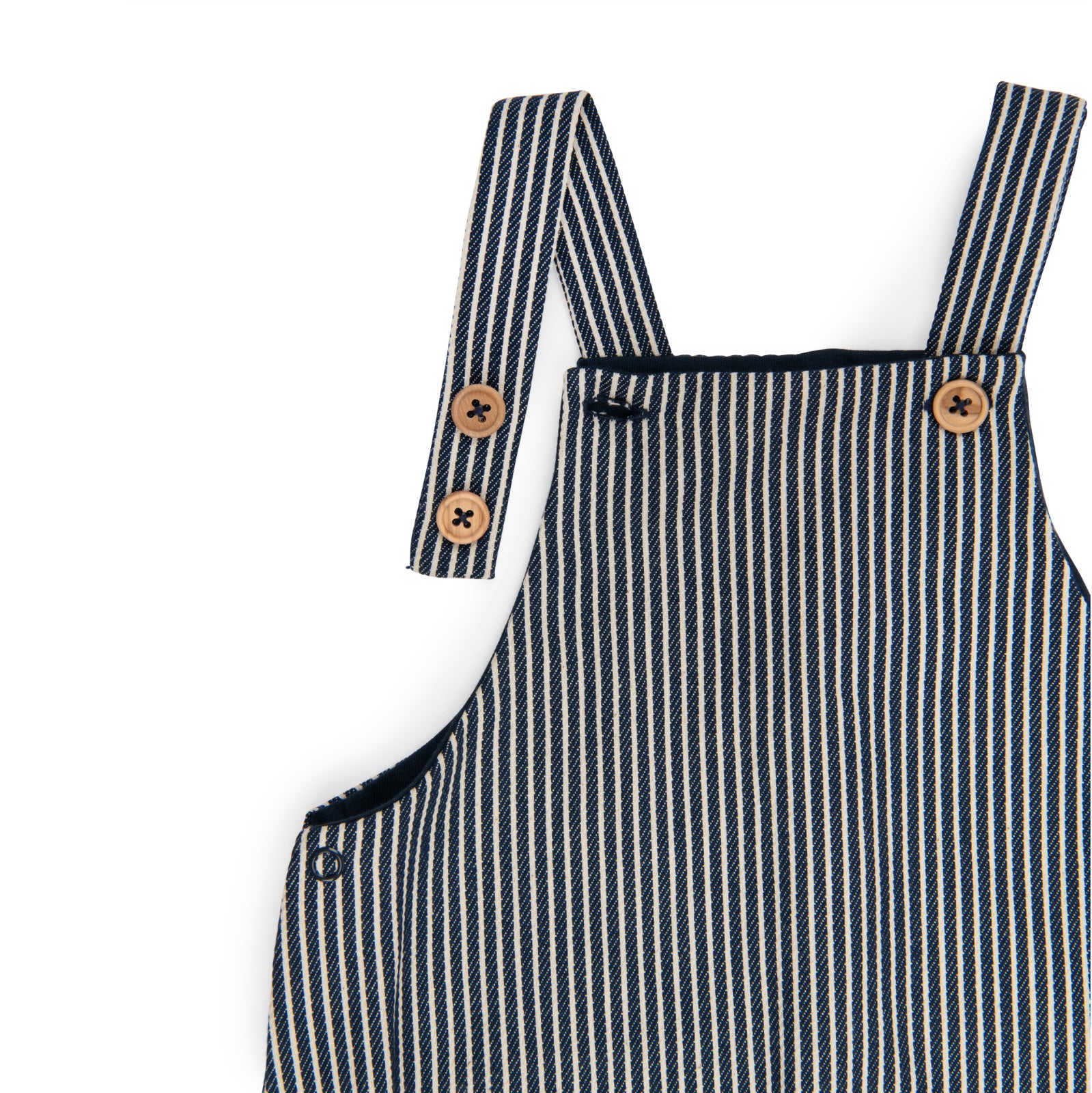 Dungarees in striped cotton, Nicolas