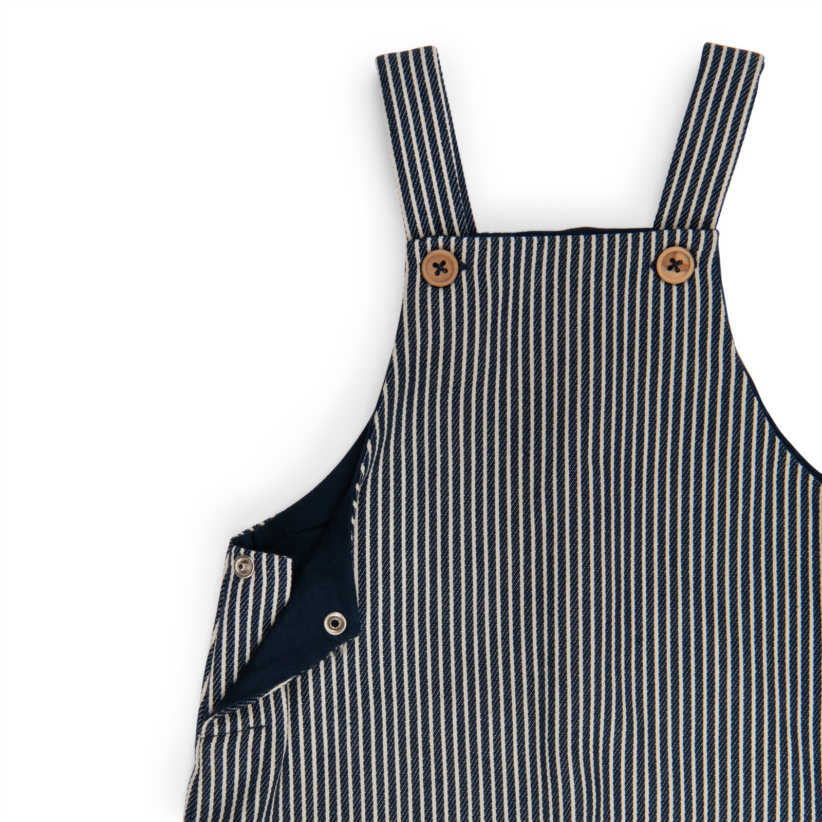 Dungarees in striped cotton, Nicolas