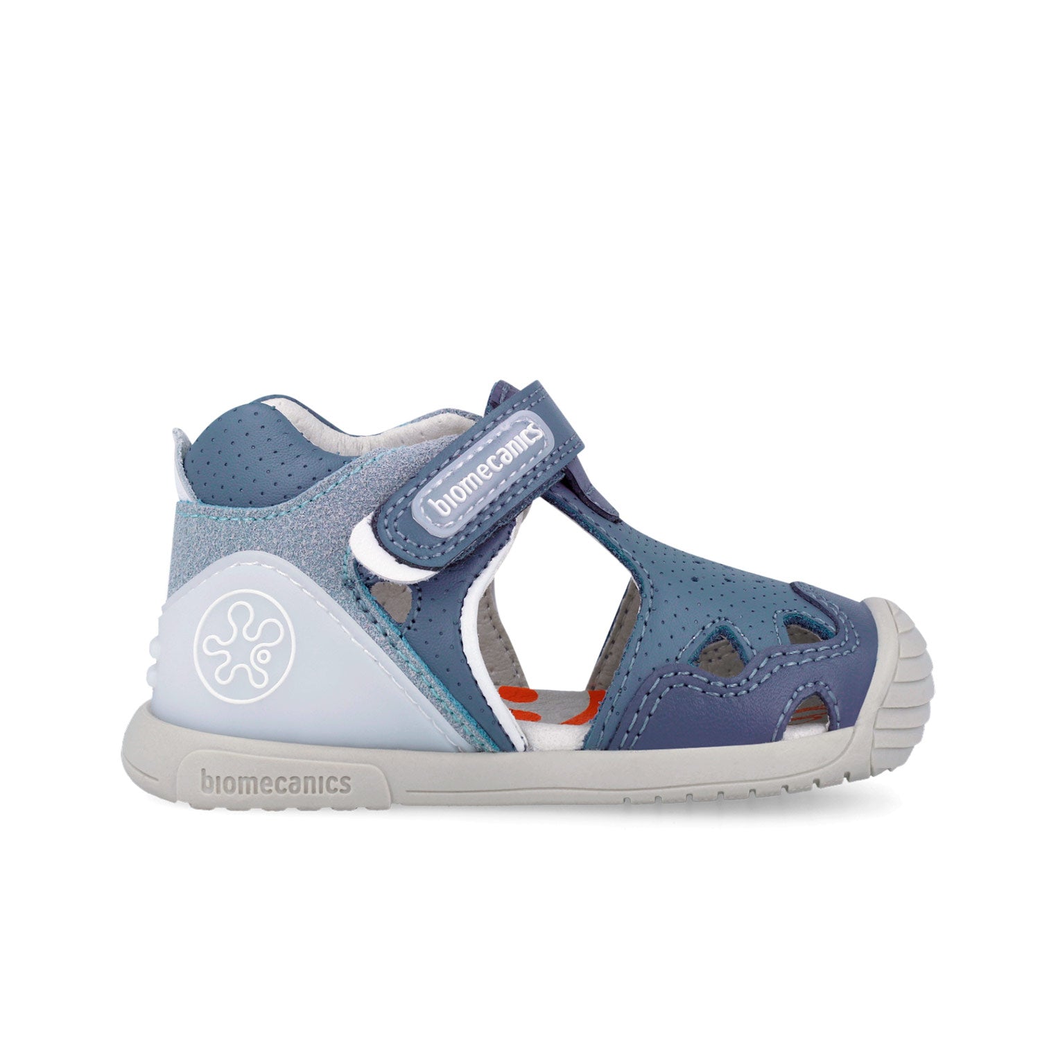 Sandali primi passi in pelle, Blu indigo