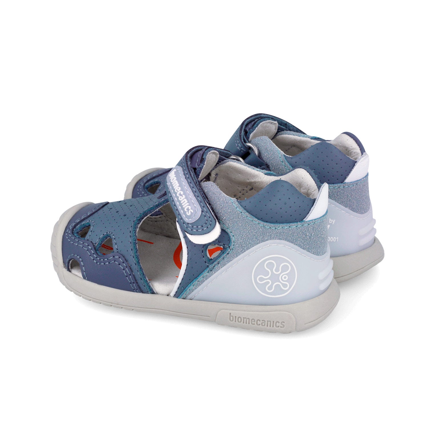 Sandali primi passi in pelle, Blu indigo