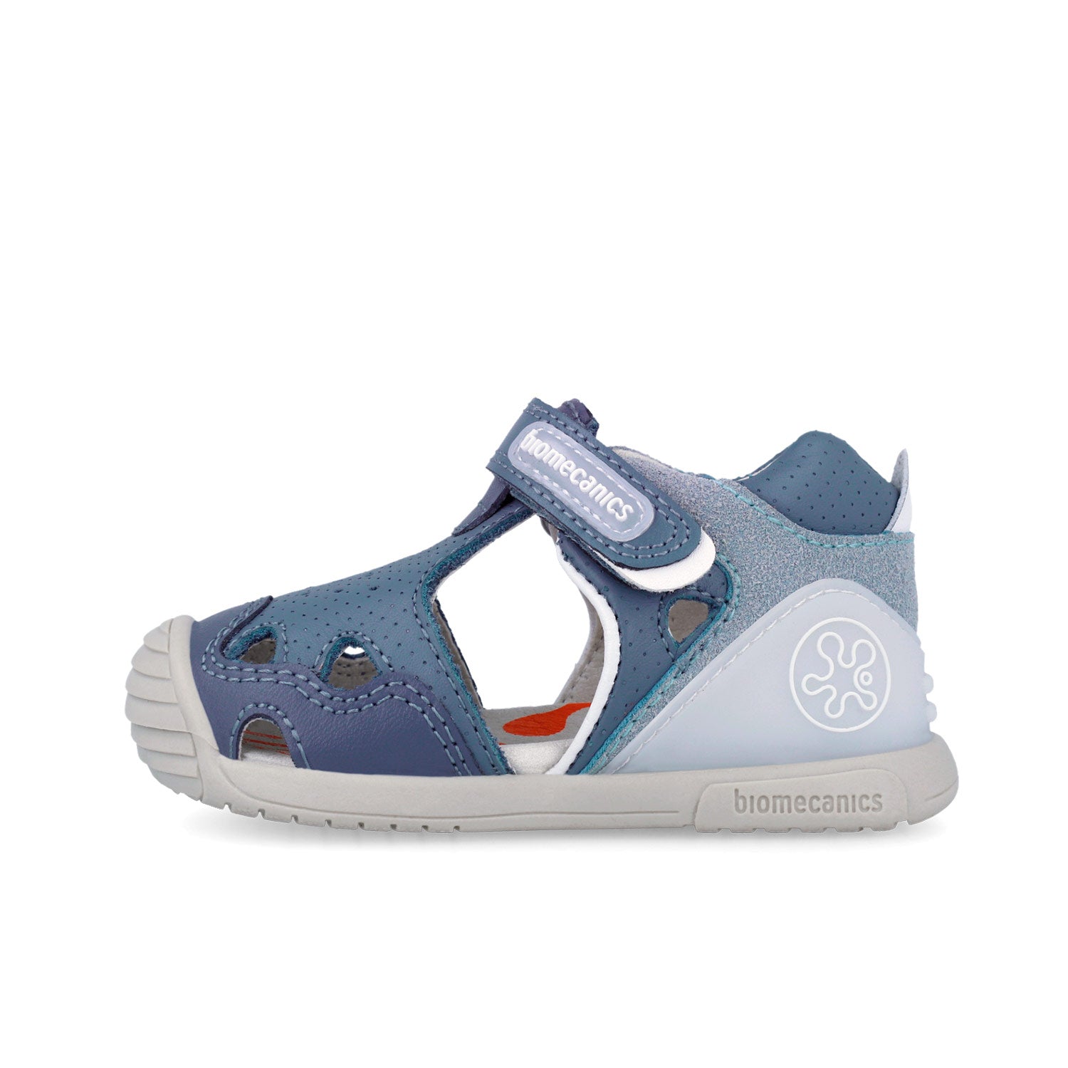 Sandali primi passi in pelle, Blu indigo