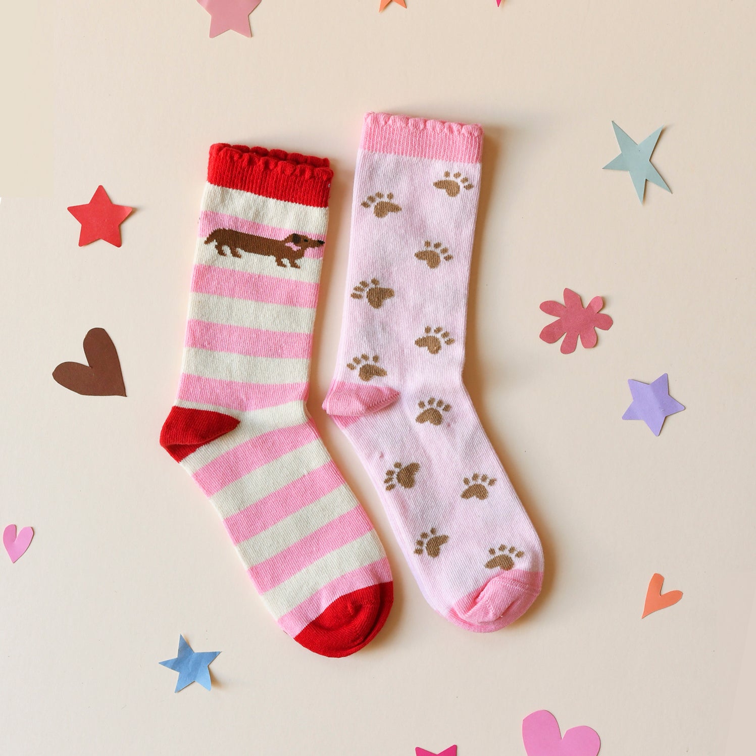 Calze cotone bio, 2 paia, Bassotto (3-5 anni)