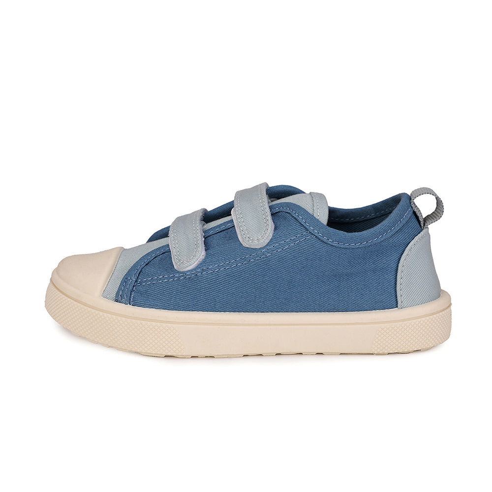 Scarpe barefoot in tela con velcro, Azure