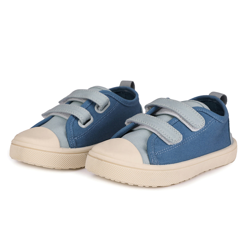 Scarpe barefoot in tela con velcro, Azure
