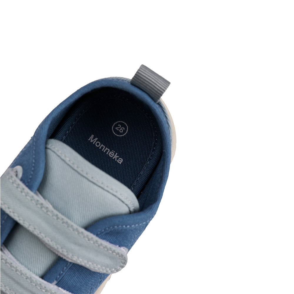 Scarpe barefoot in tela con velcro, Azure