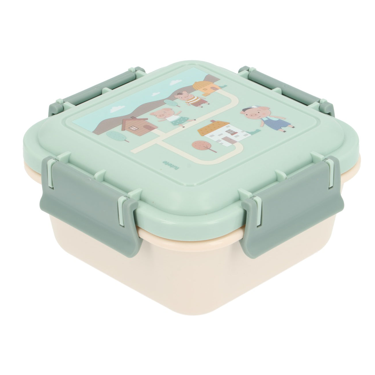 Porta pranzo grande con contenitore, Three little pigs