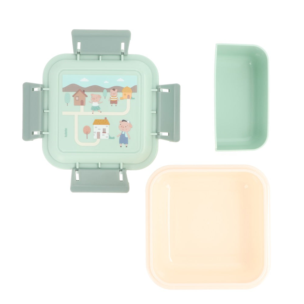 Porta pranzo grande con contenitore, Three little pigs