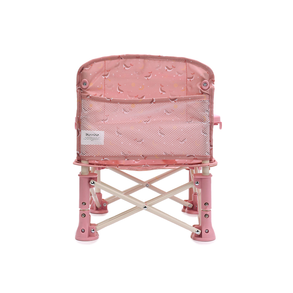 Portable Foldable Chair with Removable Tray, Pink Whale