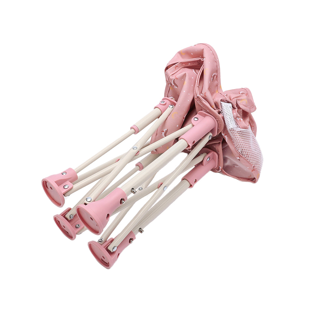Portable Foldable Chair with Removable Tray, Pink Whale