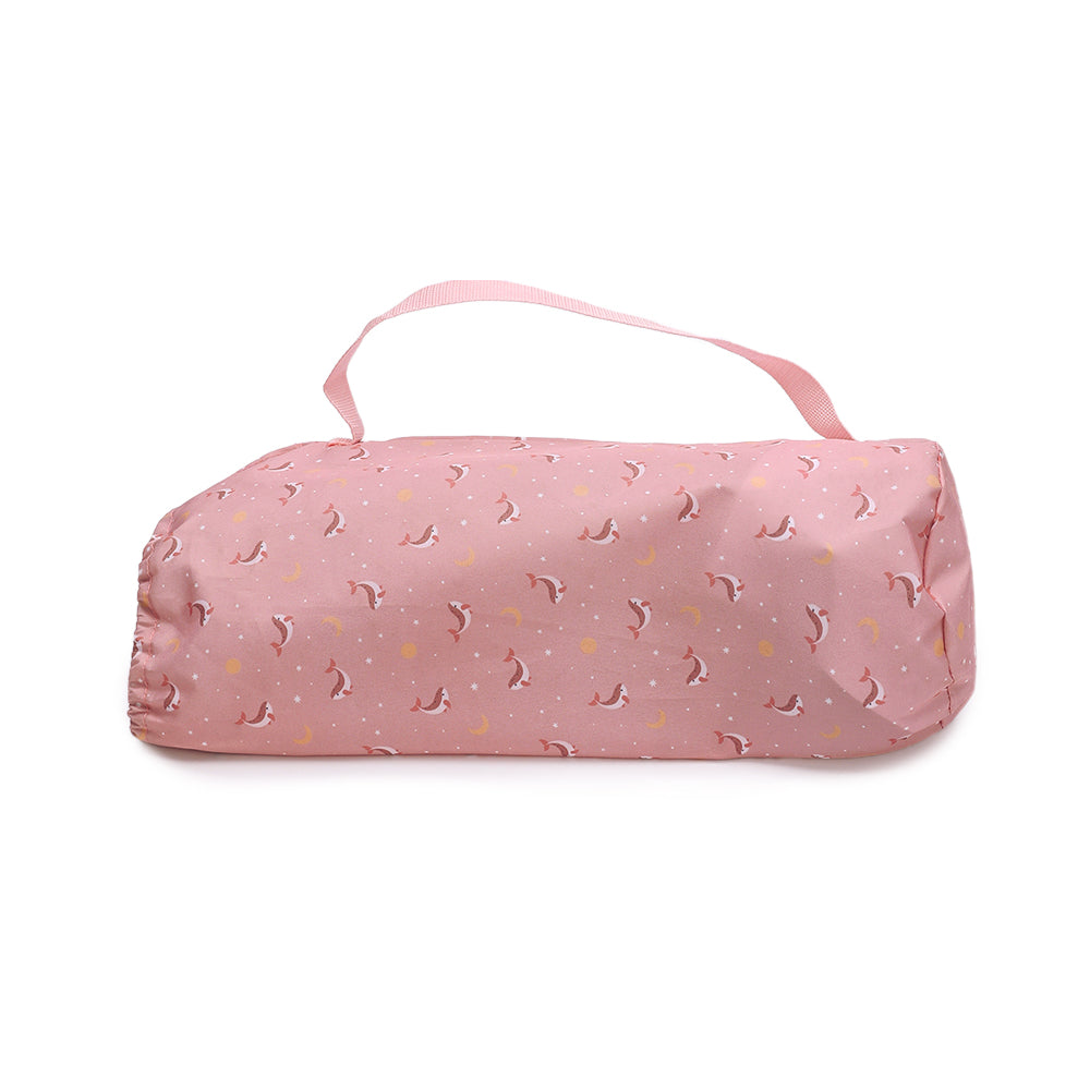 Portable Foldable Chair with Removable Tray, Pink Whale