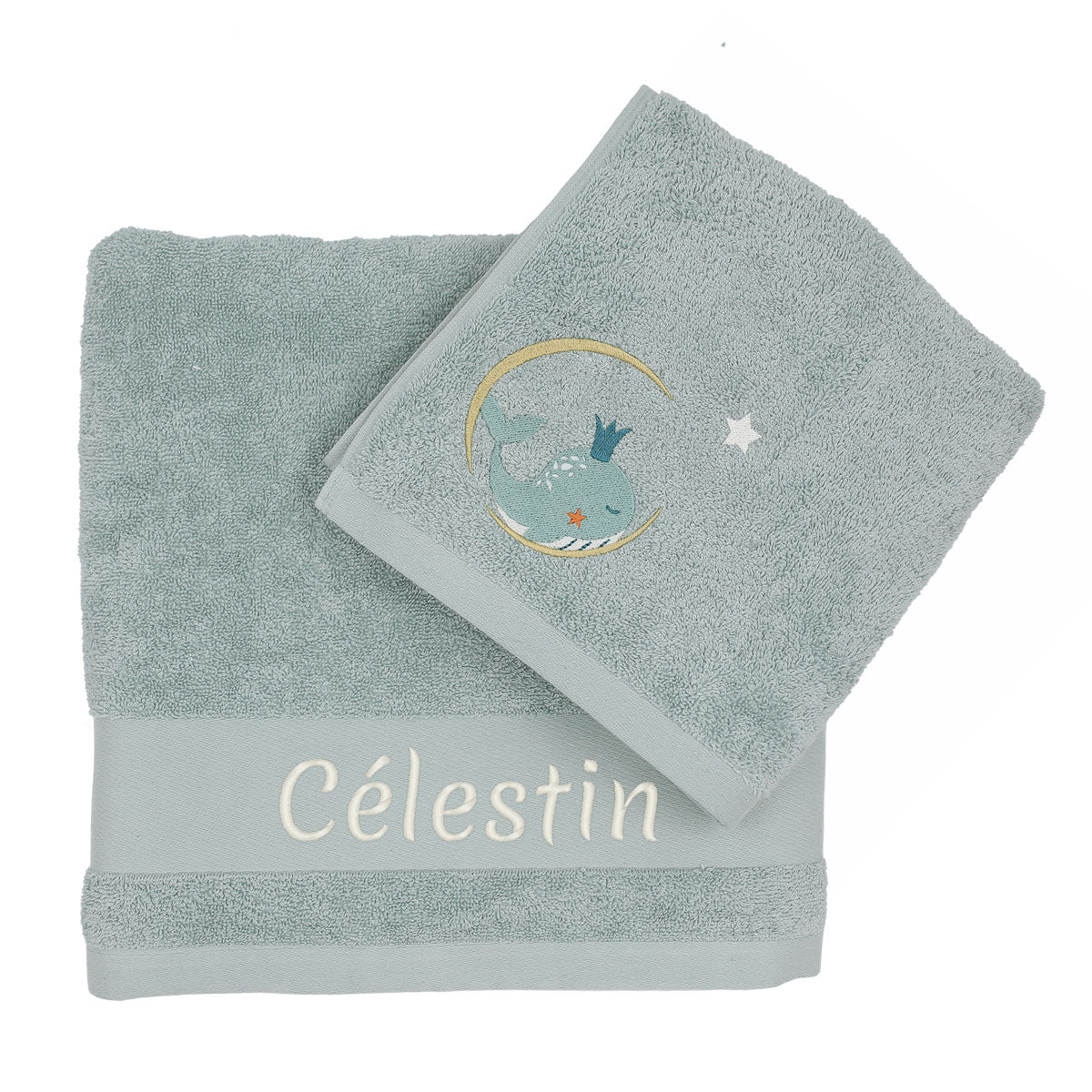 Custom cotton towel with name embroidery, 70 x 140 cm