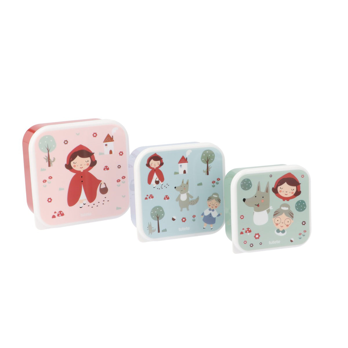Set di tre scatole per alimenti, Little Red