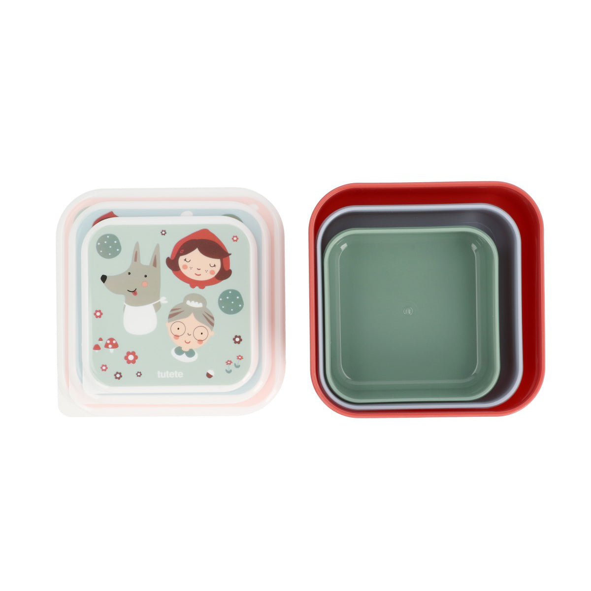 Set di tre scatole per alimenti, Little Red