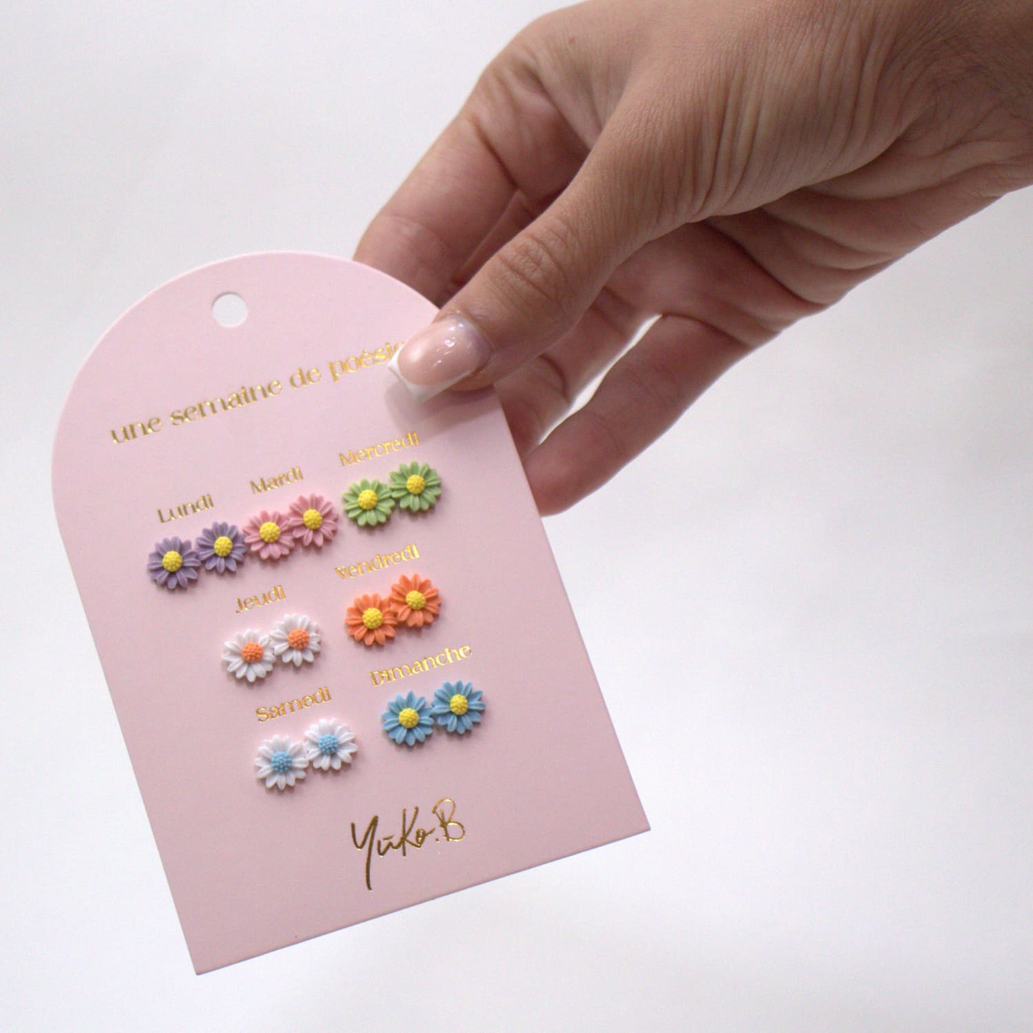 Set of 7 pairs of earrings, A week of poetry - Flowers