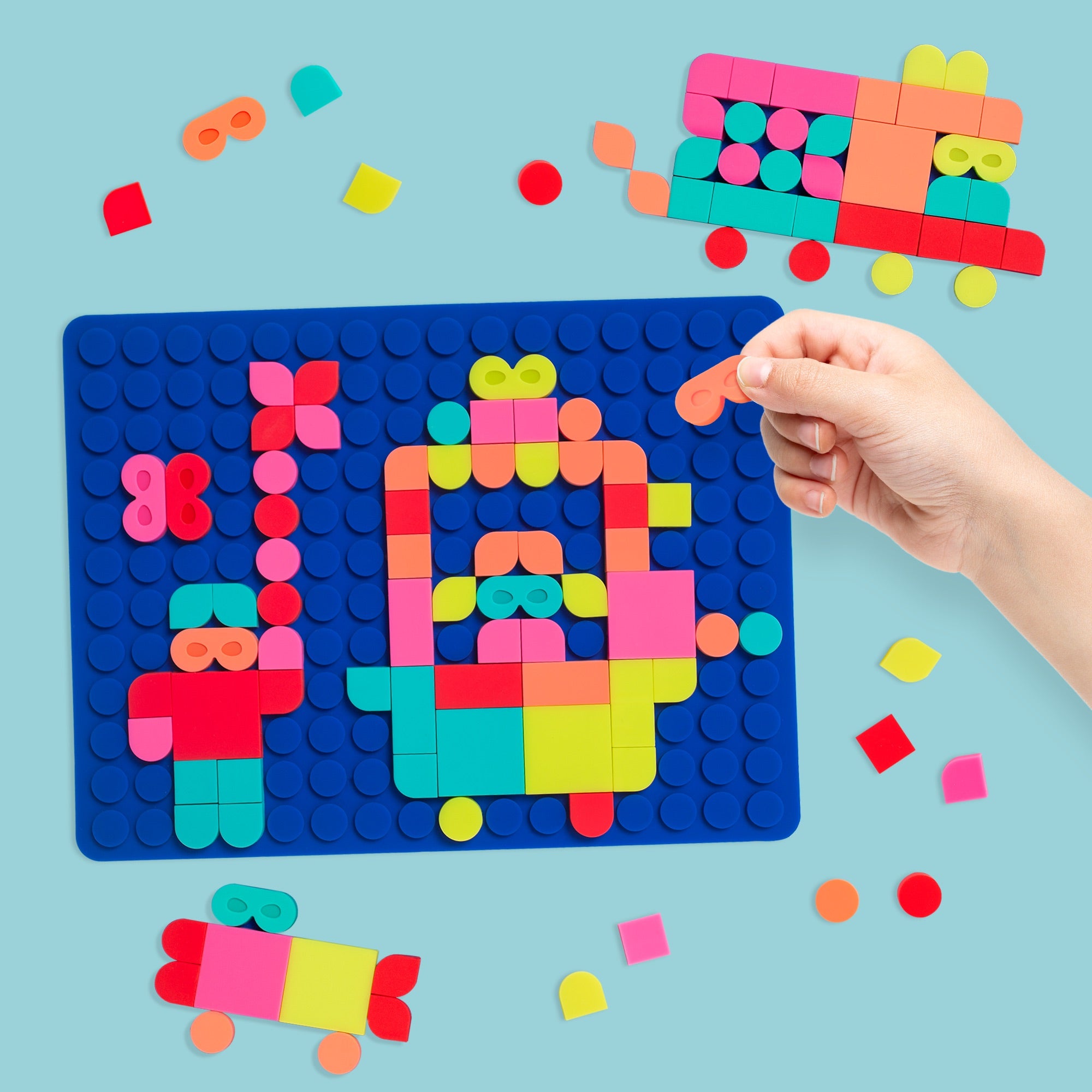 Creative pop-on mosaic game