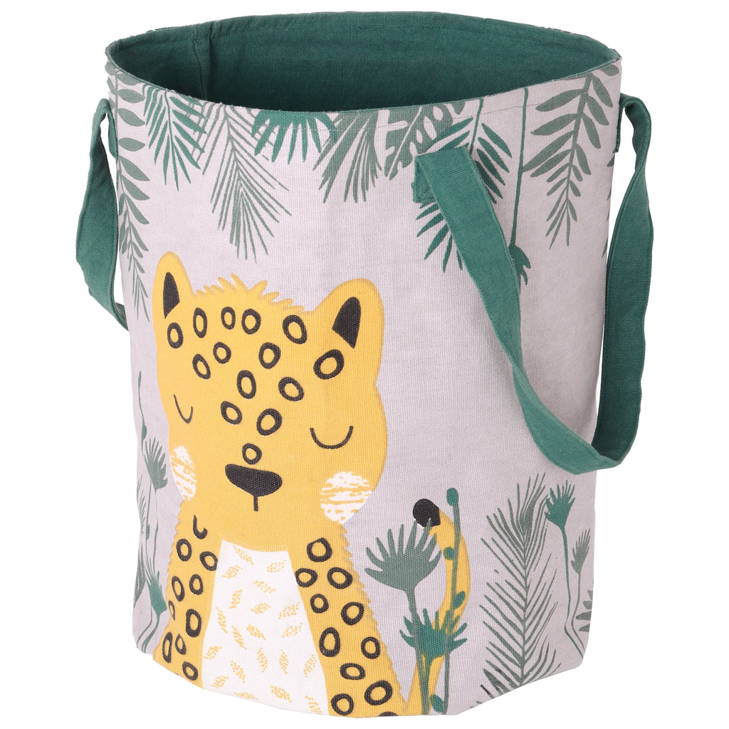 Large cotton toy basket - Leopard