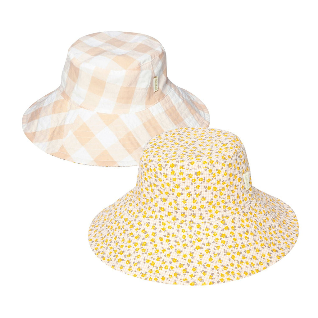Reversible Sun Hat, Ditsy Gingham (3-6 Years)