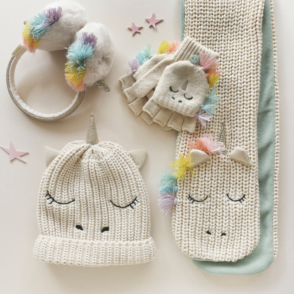 Cappello in maglia, Unicorno arcobaleno (3-6 anni)