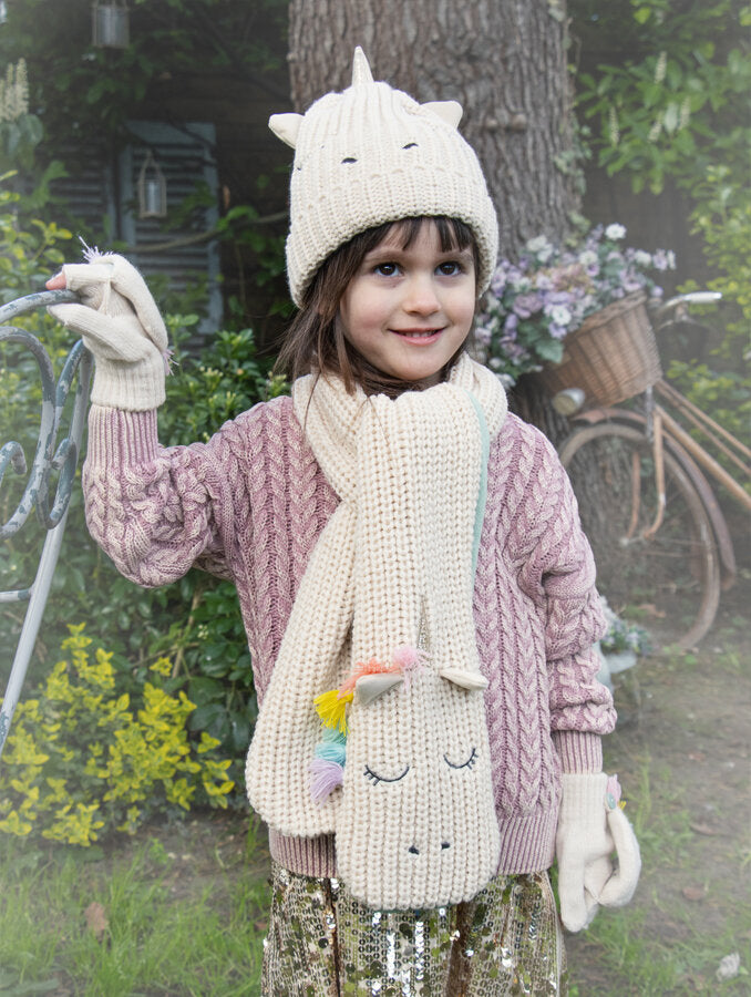 Guanti in maglia, Unicorno arcobaleno (3-6 anni)