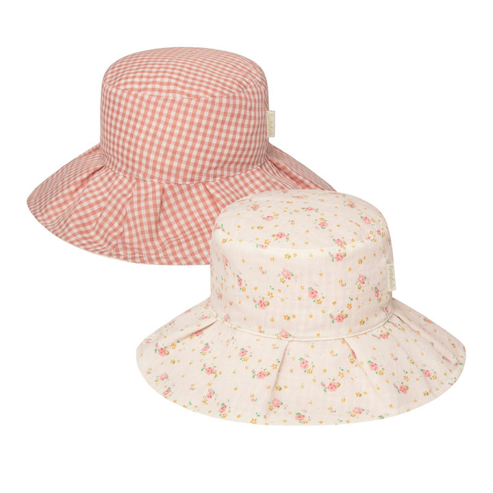 Cappello da sole reversibile, Fiorellini (3-6 anni)