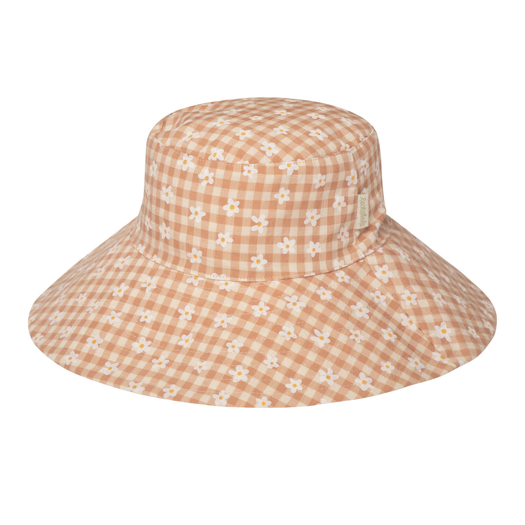 Cappello da sole reversibile, Margherite quadretti (3-6 anni)