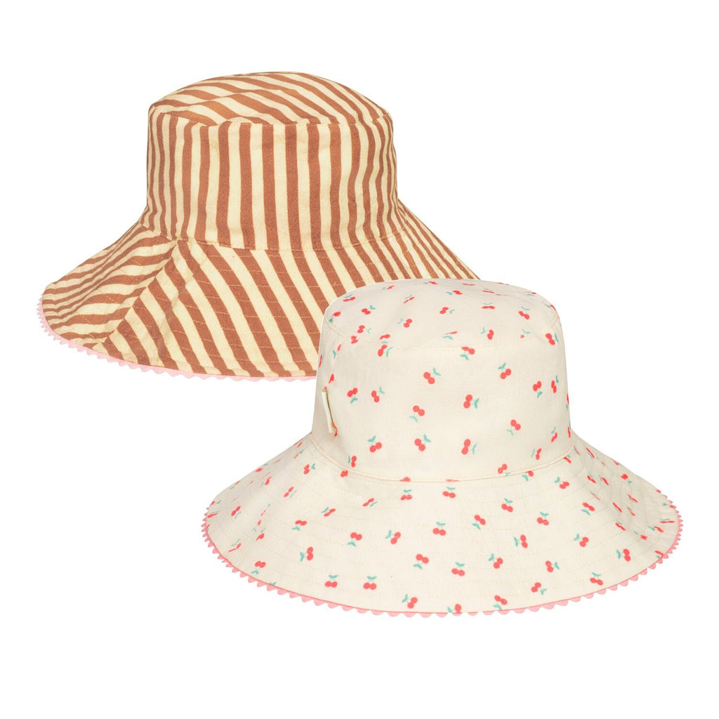 Reversible sun hat, Cherries (3-6 years)