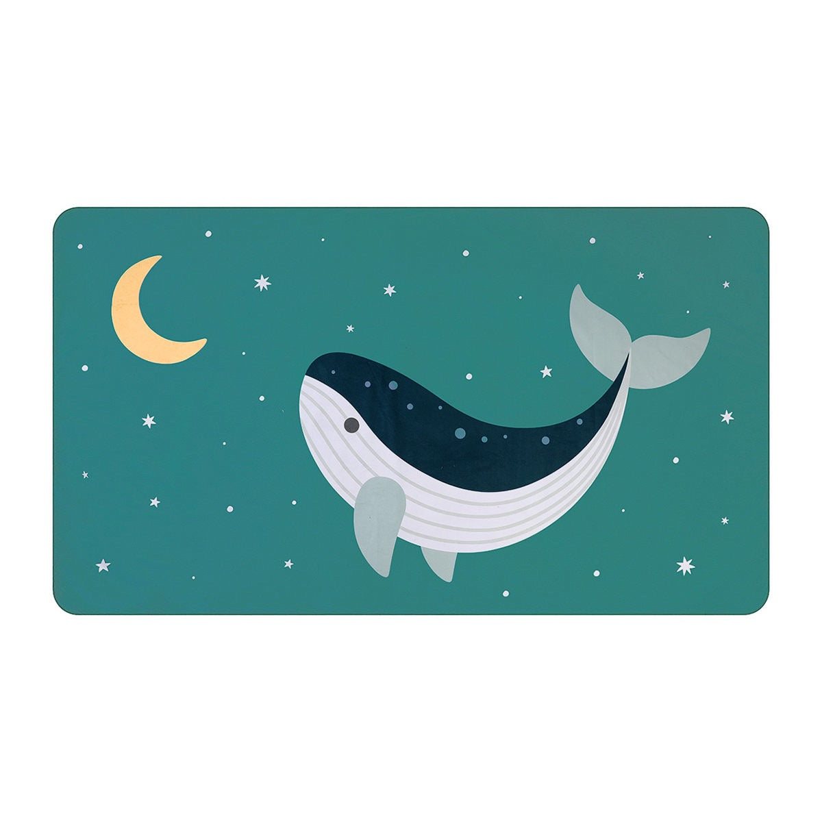 Microfiber Beach Towel, Teal Whale