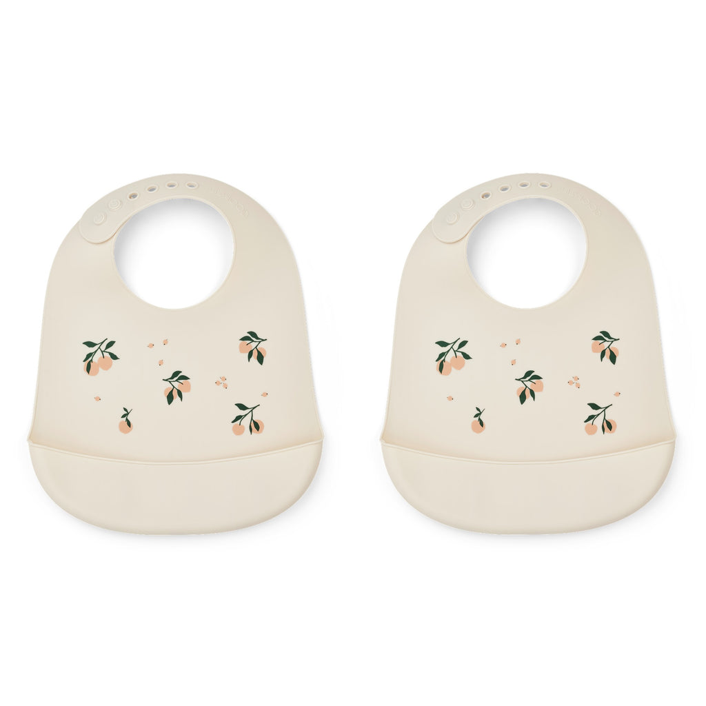Set da 2 bavaglini in silicone Peach Sandy | Liewood