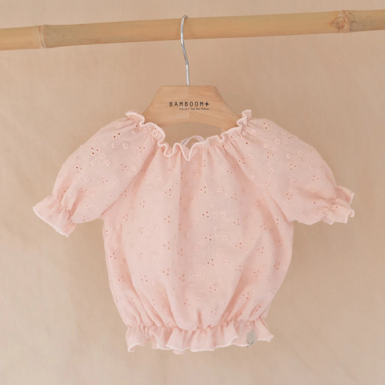 Top sangallo in bambù e cotone bio, Water peach