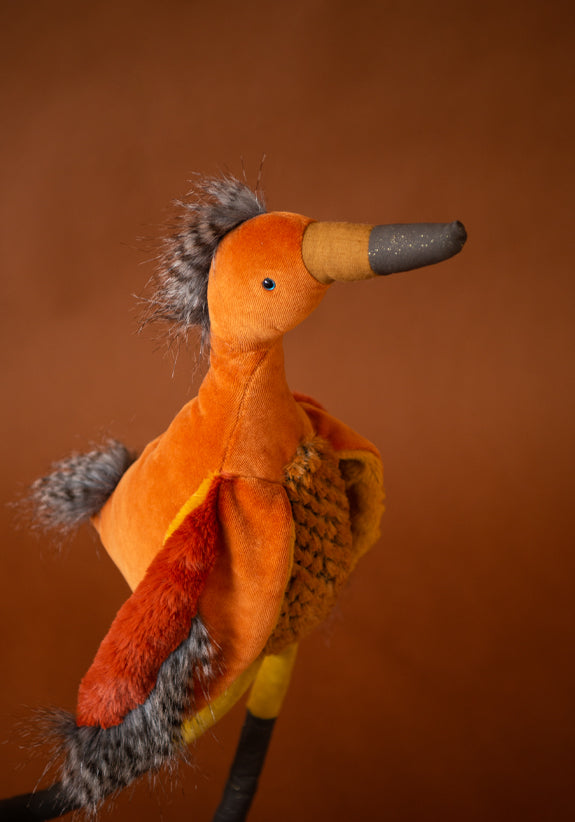 Peluche uccello airone rosso (leggermente difettoso)