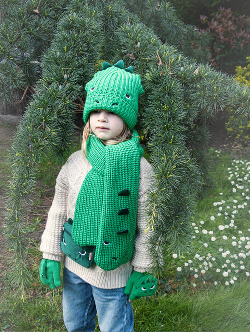 dinosaur gardening gloves Knitted Gloves, Dinosaur