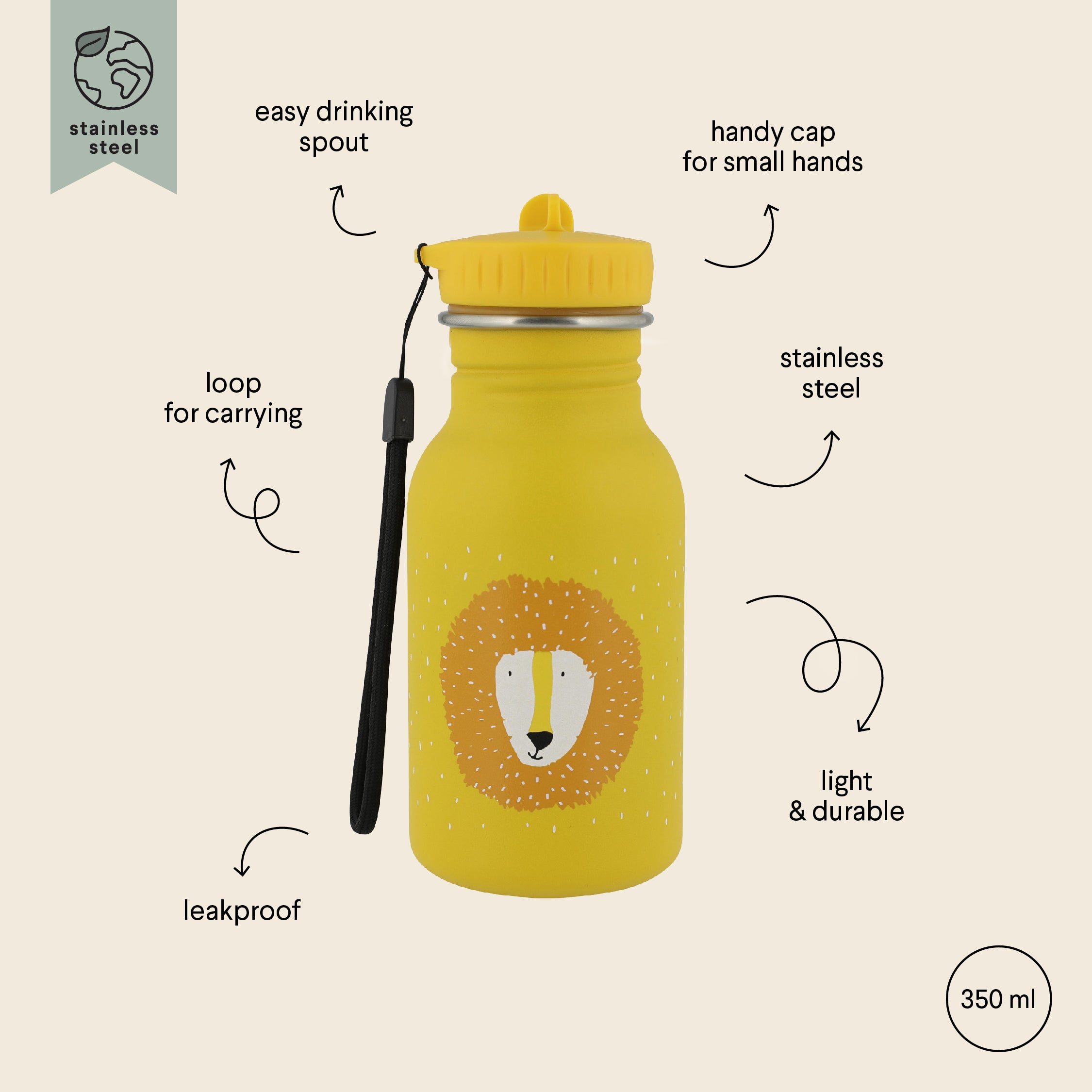Borraccia acciaio inox 350ml, Leone