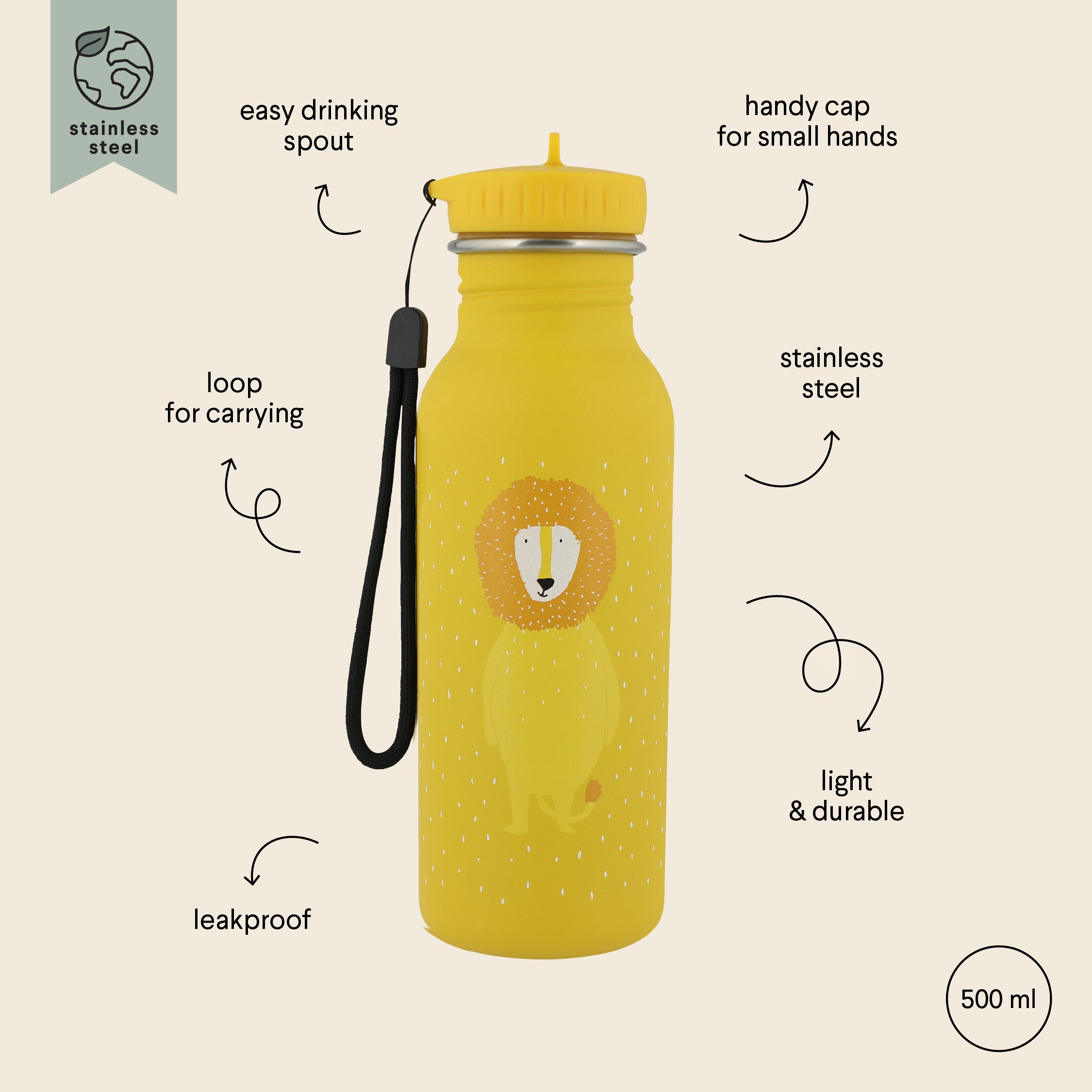 Borraccia acciaio inox 500ml, Leone