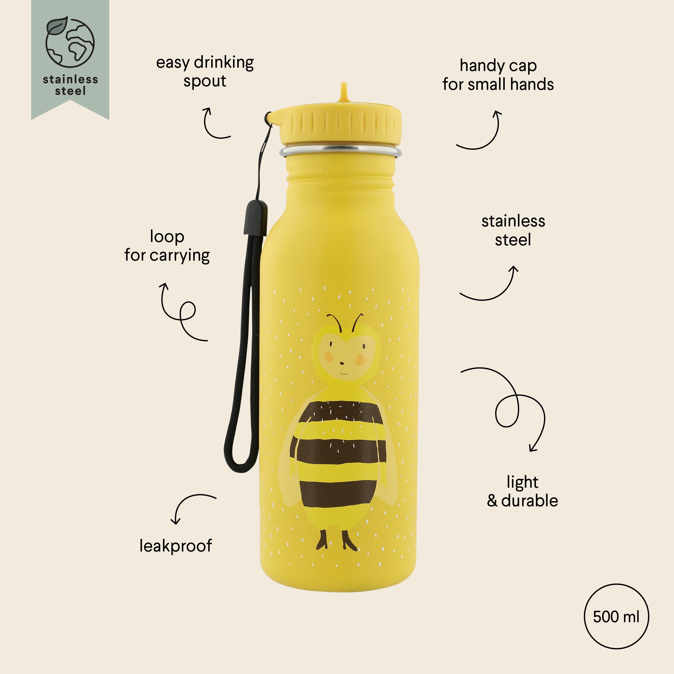Borraccia acciaio inox 500ml, Ape