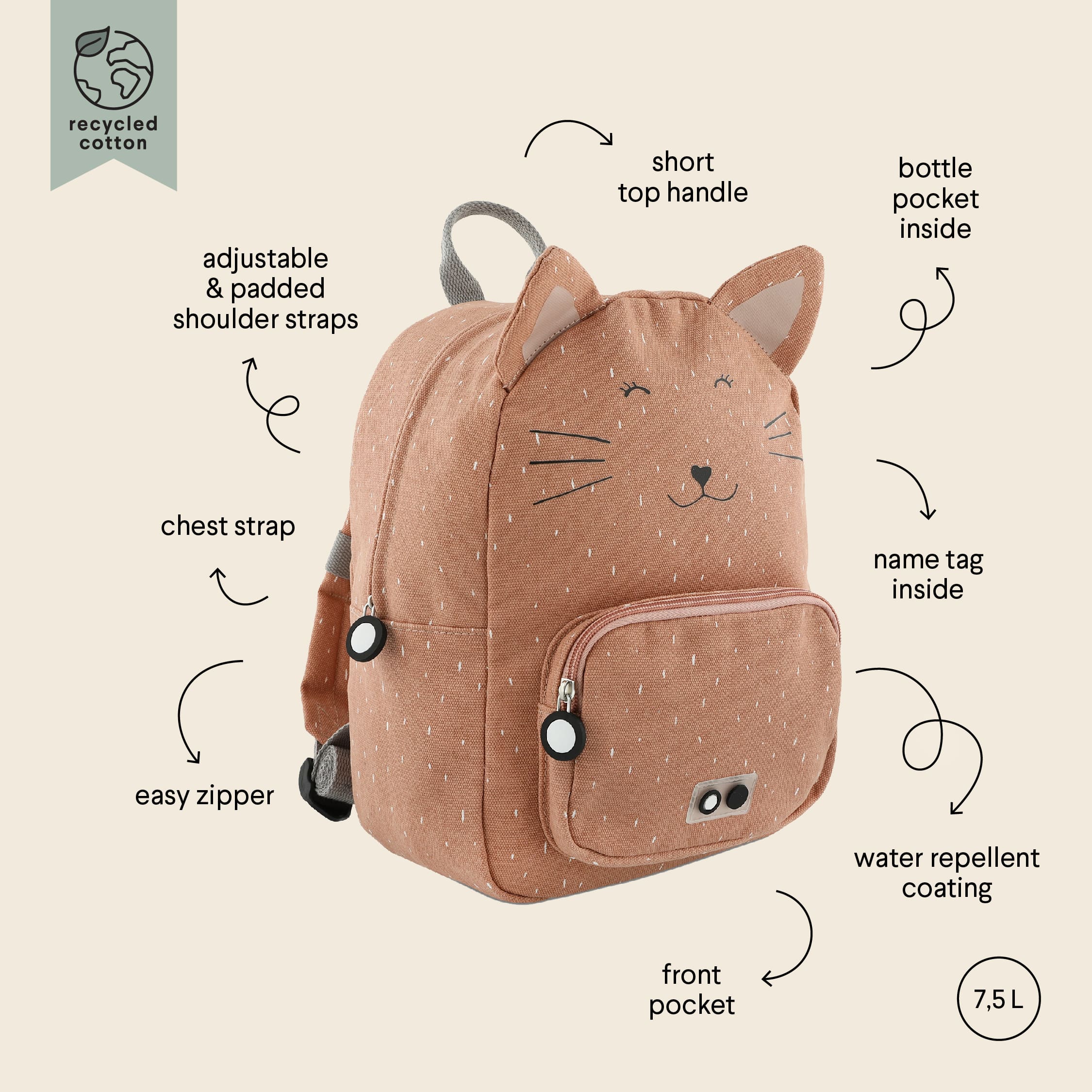 Large Water Repellent Cat Backpack, 3-5 Years