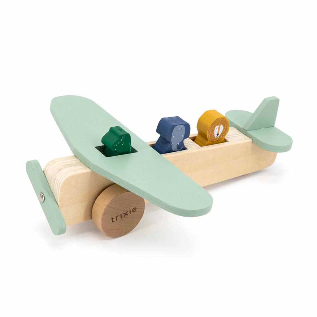 Aereo in legno con animali