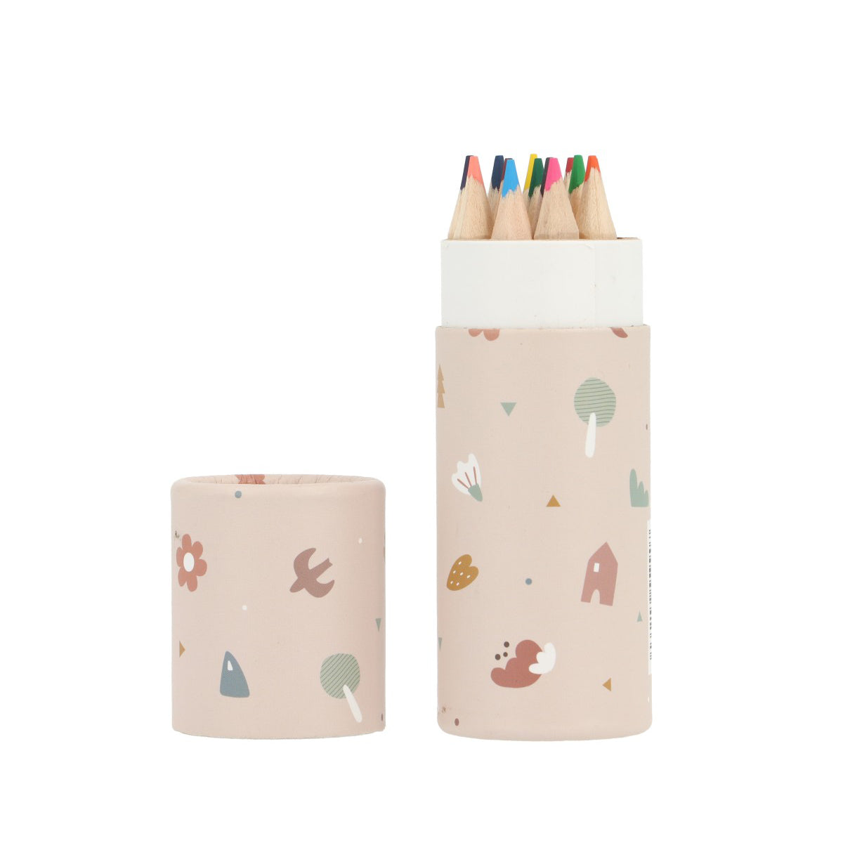 Tube of 12 colored pencils, Geometric nature