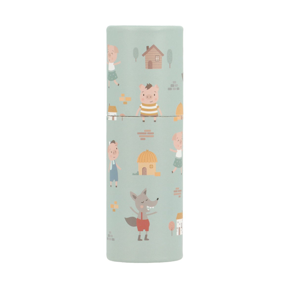 Tube of 12 colored pencils, Three little pigs