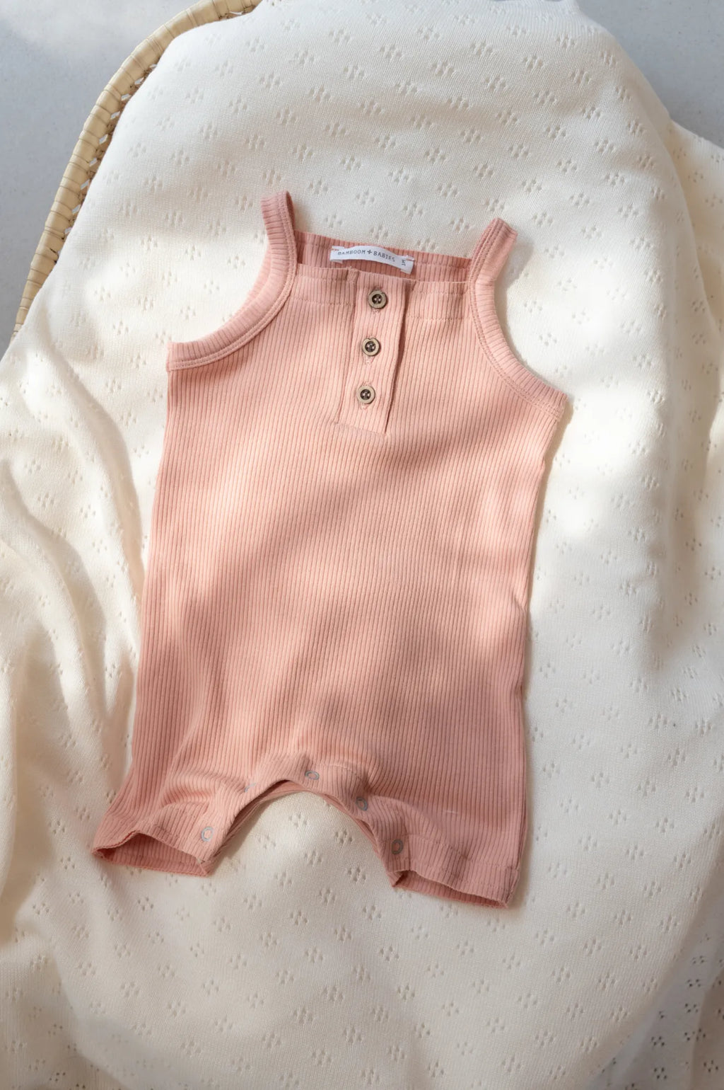Bamboo and organic cotton tank top, Soft peach
