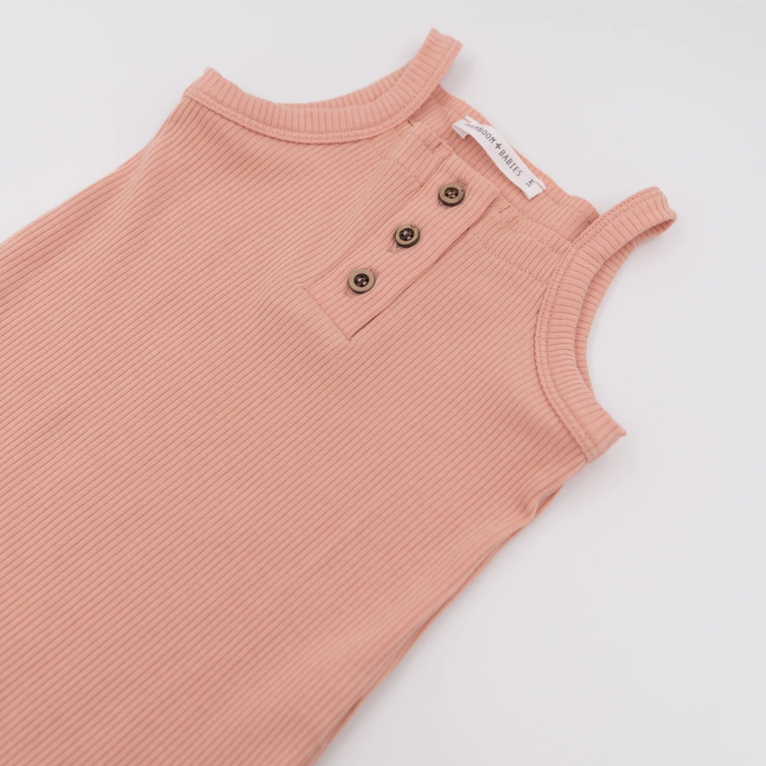 Tutina a canotta in bambù e cotone bio, Soft peach