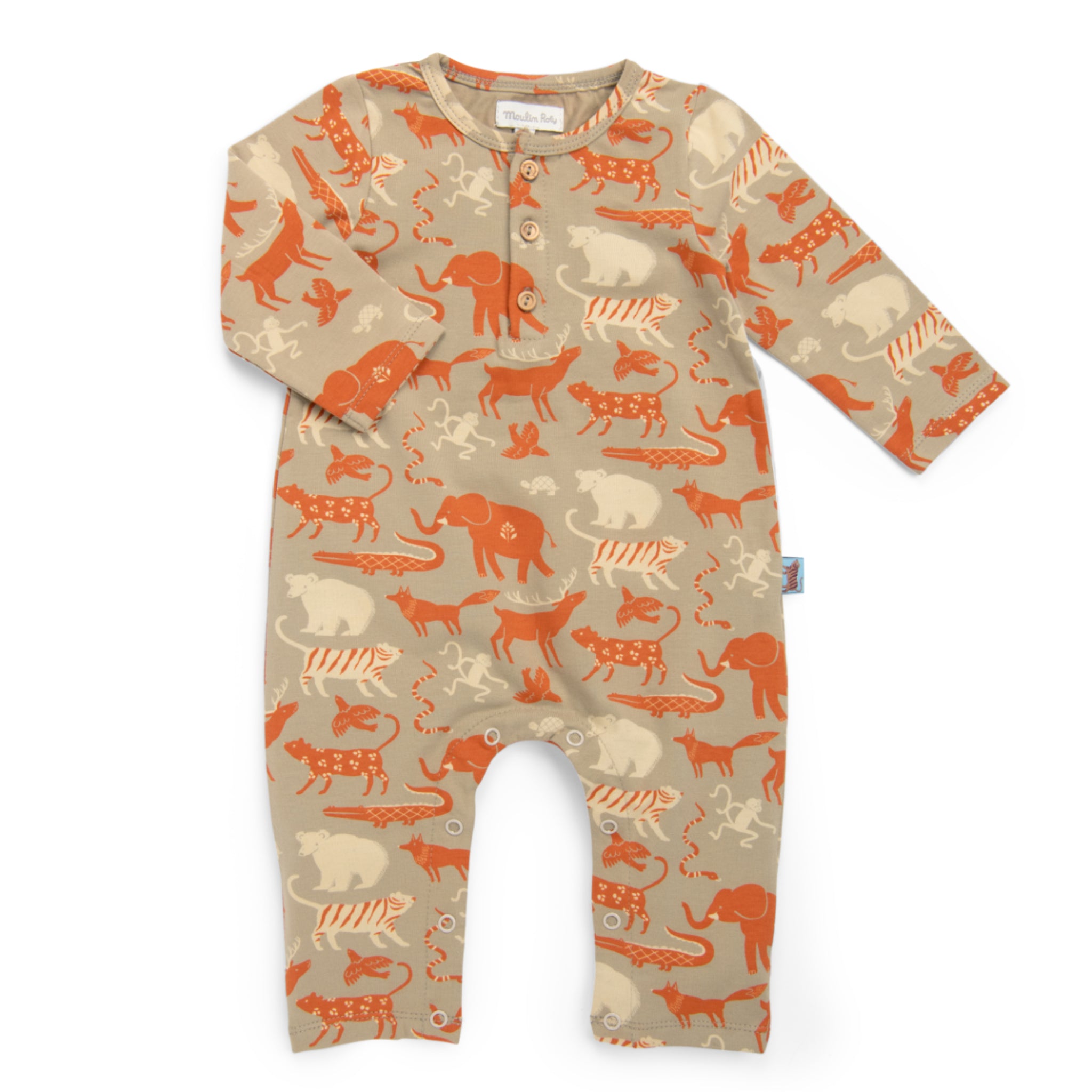 Long jersey jumpsuit with an all-over animal print, Maël