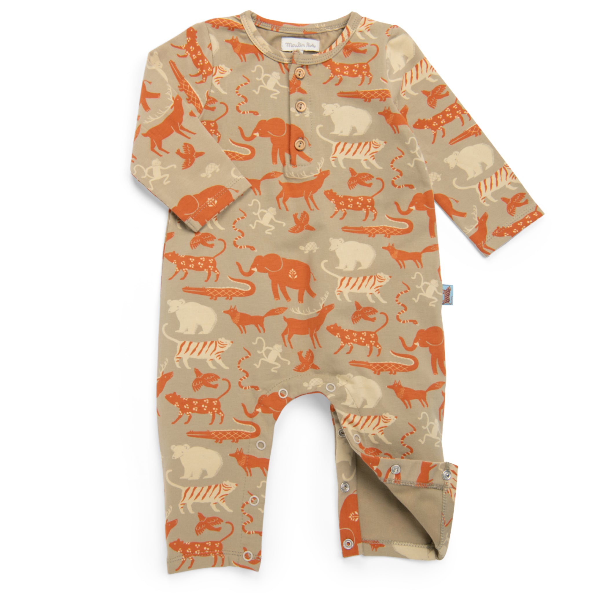 Long jersey jumpsuit with an all-over animal print, Maël