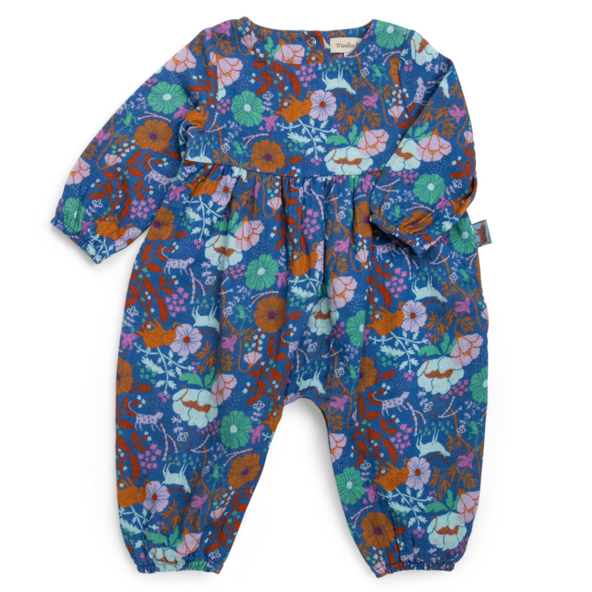 Long muslin jumpsuit jungle print, Mélodie